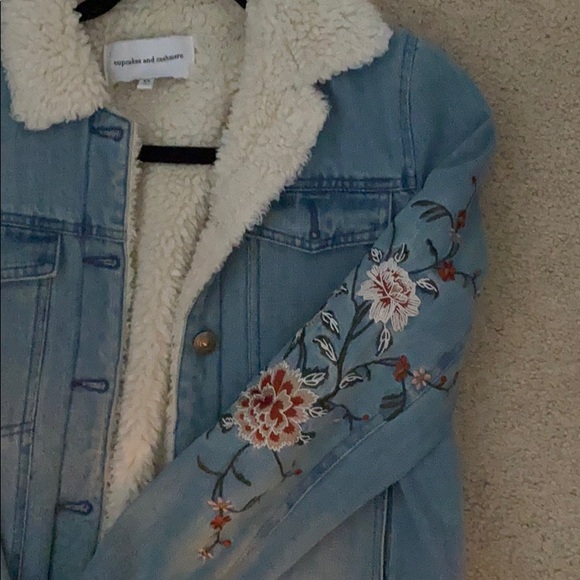Cupcakes+Cashmere Embroidered Denim Sherpa Jacket - Picture 6 of 6
